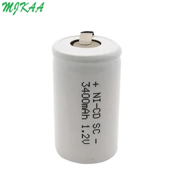 MJKAA SC 1.2 V 3400mAh Įkrovimo Baterija (akumuliatorius Skaičius 4/5 Sc Sub C Ni-cd Cell Baterijos su Suvirinimo Skirtukus, Elektriniai Gręžimo Atsuktuvas