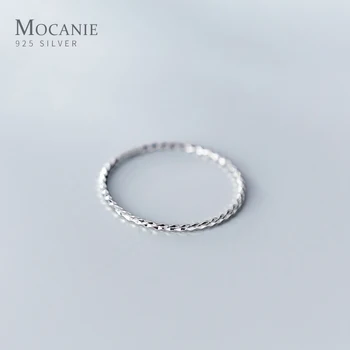Mocanie Madinga Vienas Turas Ratas Plonas Žiedas Moterims 925 Sterlingas Sidabro Paprastų Geometrinių Žiedas Fine Jewelry 2020 Dizainas