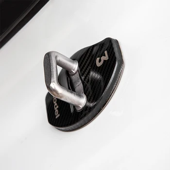 Model3 Automobilių Durų Užrakto Sklendė, padengti Automobilių lipdukai automobilio tesla model 3 anglies pluošto, automobilių apdailos 2020 