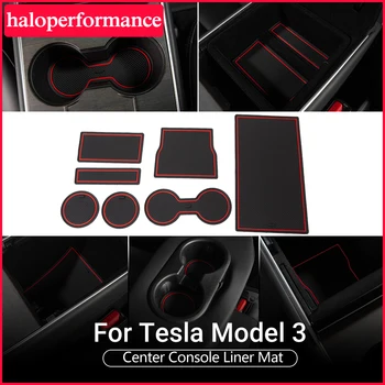 Model3 Automobilių dėtuvė puodelių Laikikliai už Tesla Model 3 Priedai Taurės Mygtukai/Non-Slip 7Pcs/Set modelis 3 tesla model tris