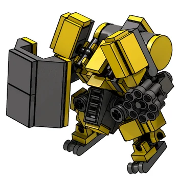 MODIKER KAMIENINIŲ SS Task Force Geltona Mini Mecha Modelis Mažų Dalelių Blokai Švietimo Žaislų Rinkinys - Geltona