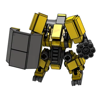 MODIKER KAMIENINIŲ SS Task Force Geltona Mini Mecha Modelis Mažų Dalelių Blokai Švietimo Žaislų Rinkinys - Geltona
