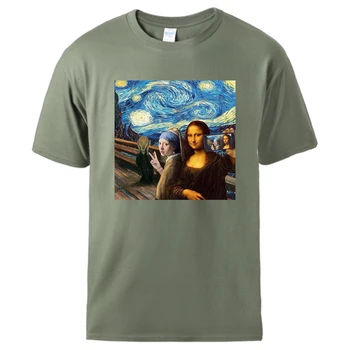 Mona Lisa Smile Vyras Tshirts 2020 Metų Vasaros Cool Trumpas Rankovės Sportinės aprangos Mados Viršų Tee Vyrų Aukštos Kokybės Medvilnės T marškiniai Vyrai