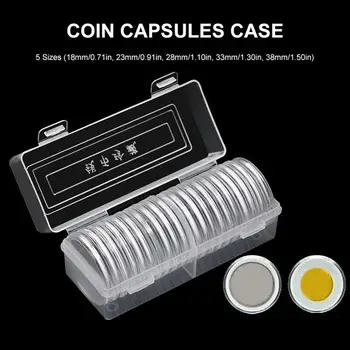 Monetos Saugojimo Dėžė: 20 Monetų Kapsulės Apsaugos Pagalvėlės Su 5 Dydžių Ir 1 Namų Ūkio Plastikiniai Laikymo Dėžutė Su 5 Dydžių Monetoms
