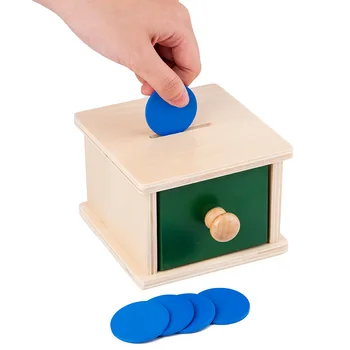 Montessori Imbucare Dėžutė su Moneta Kamuolys Lauke Sensorinėmis Žaislai Montessori Nustato Švietimo Žaislas Kūdikiams, mažiems Vaikams Langelį 12 Mėnesių Berniukas Mergaitė