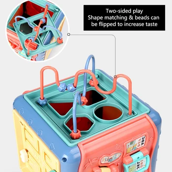 Montessori Kūdikių Kubo Šešių Pusių Langelį Žaislai Veiklos Žaisti Shape Match 