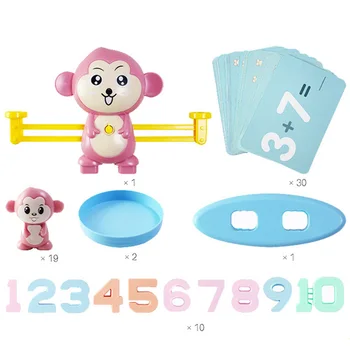 Montessori Matematikos Rungtynės Žaidimas gyvūnų balansas tarybos Žaislai Monkey Mažylis Pusiausvyros Skalės Skaičius Balansas Žaidimai vaiko Mokymosi Žaislas