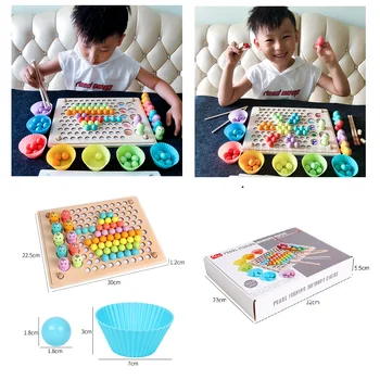 Montessori Mediniai Švietimo Žaislai Smegenų Mokymo Įrašą Žvejybos Karoliukai Įspūdį Valdybos Matematikos Žaidimas Atminties Šachmatų Kalėdos Žaislai Berniukas Mergaičių