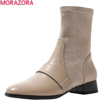 MORAZORA 2020 Didelio dydžio 34-41 moterų mados batai mažo kulno aikštėje kojų ponios batai rudens-žiemos vientisos spalvos batai