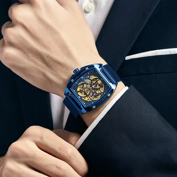 MOSIKAVIMAS 2020 Mechaninis laikrodis Vyrams, Aukso Automatinis laikrodis su Akies Apyrankė Prabanga Vandeniui Sporto Skeletas Tourbillon Laikrodis