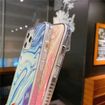 Moskado Prabangus Marmuro Akmens Silikoninis Telefono dėklas Skirtas iPhone 12 Mini Pro 11 Pro Max X XR XS 7 8 Plus SE 2020 m., Minkštas DTD Galinį Dangtelį