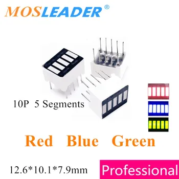 Mosleader 100VNT 5 Segmentų ekranas Raudona Mėlyna, Šviesiai žalia DIP10 10P Anodo 5 Segmentų Bargraph LED Bar graph šviesos ekranas skaitmeninis