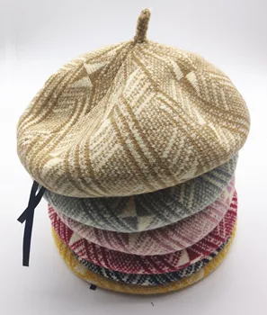 Moterims, Reguliuojama medvilnės vilnonių beretės bžūp Žiemos ponios storas šiltas spausdinti hip-hop moliūgų menininkas skrybėlės Gorros