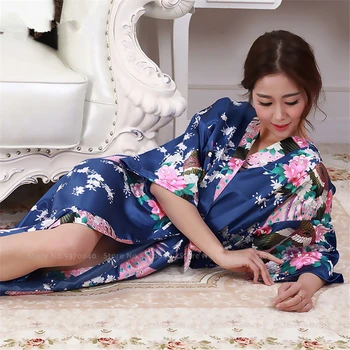 Moterims Seksualus Kimono Vonia, Chalatas, Laisvi Šilko Yukata Pižama Japonų Anime Cosplay Povas Suknelė Sleepwear Tradicinių Retro Pižamą