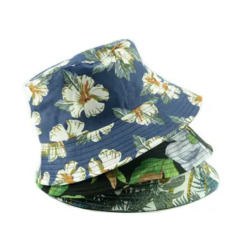 Moteriški Medvilniniai Panamos Skrybėlė Kibiro Kepurę Moterims Gėlių Dizainas Vasaros Paplūdimio Skrybėlę nuo Saulės Skrybėlę Moterų variklio Dangčio Grįžtamasis Sulankstomas Bžūp WH036D