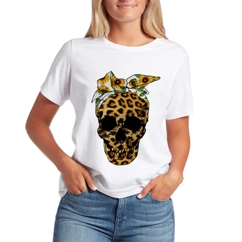 Moteriškų Rūbų Vasaros Marškinėliai Leopard 
