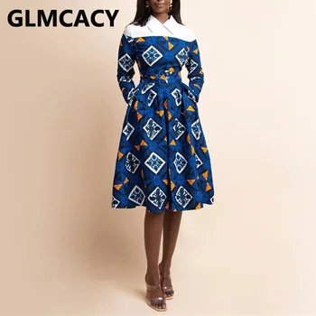 Moterys Afrikos Etninės Atspausdinta Marškinėliai Suknelė Elegantiškas 
