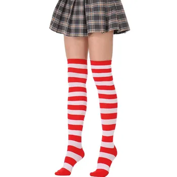 Moterys Virš Kelio Kojinių Dryžuotos Kojinės Kalėdų Kojinės Mergaitėms Seksualus Vaivorykštė Ilgas kojines Meias Lolita aukštakulniais Kojinės Cosplay