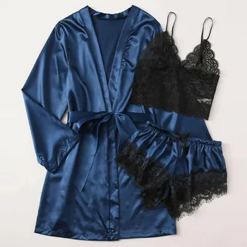 Moterų Apdaras Suknelė Rinkiniai 2 Gabalas Nightdress Chalatas Vasaros Sleepwear Moterų Atlasas Kimono Šilko Chalatai Sleepwear Lounge Suit#g3