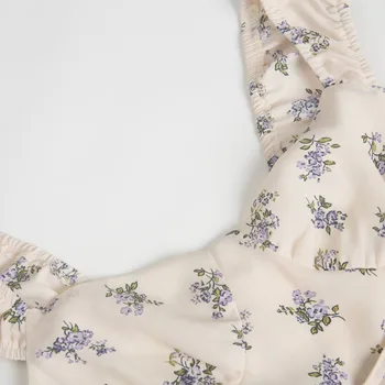 Moterų atsitiktinis vasaros suknelė gėlių spausdinti suknelė Plonas diržas dirželis dizaino Vestidos