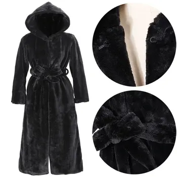 Moterų black prabanga dirbtiniais kailių paltai Mados ilgomis rankovėmis su gobtuvu žiemos paltai moterims, elegantiškas Šalis ilgai, plius dydis žiemos drabužių