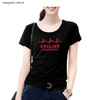 Moterų CYCLINGer Dviratininkas Širdies Kalnų Keliais Dviračiu Juokinga Dviračių merginos Atsitiktinis šortai Rankovės Kinų Stiliaus t marškinėliai t-shirts