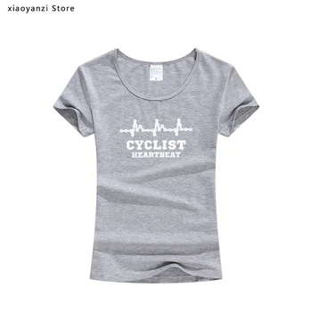 Moterų CYCLINGer Dviratininkas Širdies Kalnų Keliais Dviračiu Juokinga Dviračių merginos Atsitiktinis šortai Rankovės Kinų Stiliaus t marškinėliai t-shirts