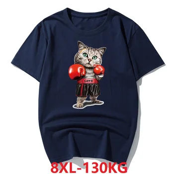 Moterų juokingi kačių marškinėliai trumpomis rankovėmis gyvūnų marškinėlius puikus šuo vasaros plius dydžio trišakius 5XL 7XL 8XL namų medvilnės atsitiktinis palaidų viršūnes 5