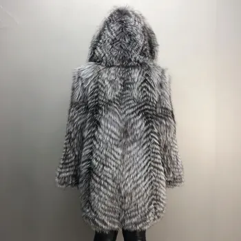 Moterų kailis 2020 nekilnojamojo lapės kailinius, kailis vidutinio ilgio gobtuvu moterų žiemos paltai natūralaus lapės kailio paltai žiemos kailių paltai