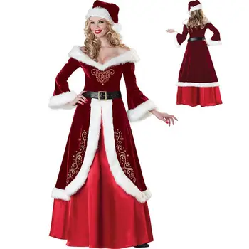 Moterų Kalėdų Santa Claus Cosplay Kostiumų Santa Claus Cosplay Drabužiai Vienodi Išgalvotas Kalėdų Dress Kostiumai Kostiumas Suaugusiems
