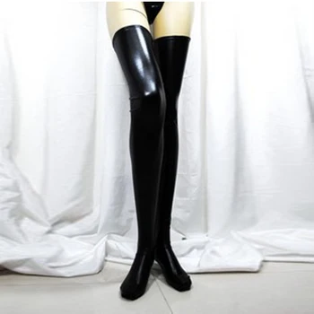 Moterų Kietas Sexy Kojinės Juodos Spandex aukštakulniais Latekso Glam Rock, Gothic Šlapias atrodo