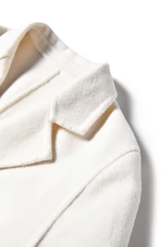 Moterų kostiumas striukė trumpa vilna, kailis baltas švarkas moterims, paprastas, elegantiškas 2020 m. rudens žiemos dvigubo breasted slim kostiumą, paltą moteris