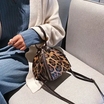 Moterų krepšiai Peties maišas PU oda net raudona korėjos stilių vieną petį krepšys krepšys leopard maišelį Moterų rankinės