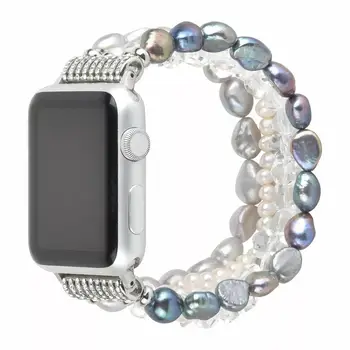 Moterų Krištolo ir Deimantų, Perlų Diržu, Apple Watch Serijos 6 5 4 3 2 1 Juostos Papuošalai Apyrankė iWatch 38/40mm 42/44mm Watchband