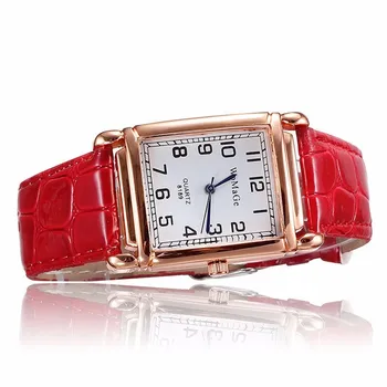 Moterų Laikrodžiai 2020 Naujas Prabangus Raudona Atsitiktinis Laikrodžiai Odos Watchband Kvarcinis Analoginis Suknelė Laikrodis Karšto zegarek damski