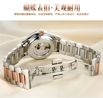 Moterų Laikrodžiai kalnų krištolas Mados Moterų Riešo Žiūrėti Prabanga Mechaninė Automatinė Ponios Žiūrėti Moterų Apyrankės Reloj Mujer Laikrodis