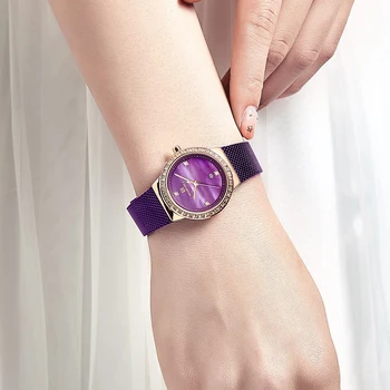 Moterų Laikrodžiai NAVIFORCE Prabangos Prekės ženklo Moterų Mados Violetinė Žiūrėti Ponios Paprasta Nerūdijančio Plieno, atsparus Vandeniui Kvarciniai Rankiniai Laikrodžiai