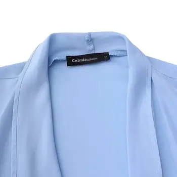 Moterų Mados Rudens Paltai Ilgos Tranšėjos Celmia 2021 ilgomis Rankovėmis Kimono susagstomi megztiniai Atsitiktinis Palaidų Kietų Biuro Šalis Viršutiniai drabužiai 5XL