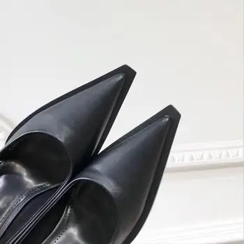 Moterų oda vyno taurė su nauja bendrosios batai su super nurodė aukšti kulniukai seklių burną interneto įžymybė socialinių mados batai