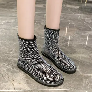 Moterų rankovės batai, kalnų krištolas batai mada, Suapvalinti tne ponios sexy moterų batai 2021 naujas mados batai V363