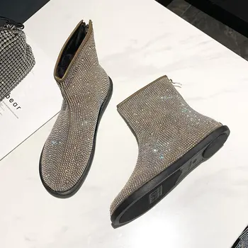 Moterų rankovės batai, kalnų krištolas batai mada, Suapvalinti tne ponios sexy moterų batai 2021 naujas mados batai V363