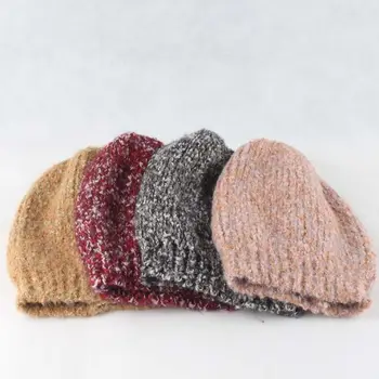 Moterų žiemos skrybėlės vilnos megzti beanie skrybėlių mados pavasario slouchy skullies beanies atsitiktinis moterų rinktinėje