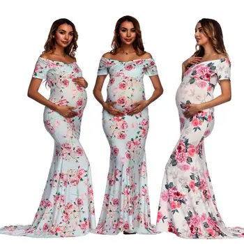 Motinystės Suknelės Motinystės Drabužiai Nėštumo Suknelė spausdinimo Atsitiktinis Gėlių Pregnants drabužių Patogus Sundress Trumpas rankovės