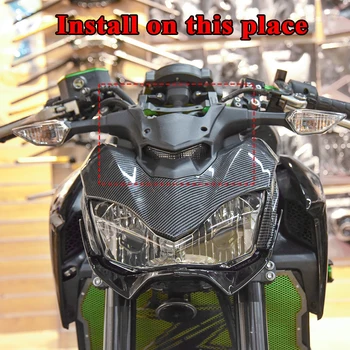 Motociklo Priekinio Lauktuvės Aerodinaminis priekinis žibintas Priekinis Viršutinis Viršutinis Dangtis Snapas Nosies Kūgio Pratęsimo Kawasaki Z900 2017 18 2019