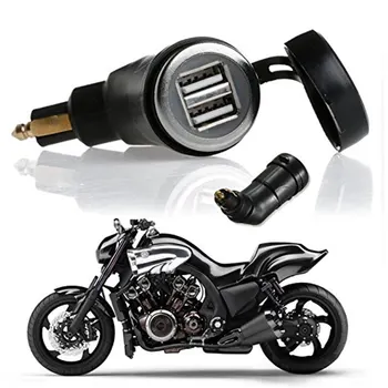 Motociklų Dalys Įkroviklio Kištukas DIN Lizdas Kampu Dual Automobilinis USB Įkroviklis Adapteris skirtas BMW Vairo Tegul Telefono / 
