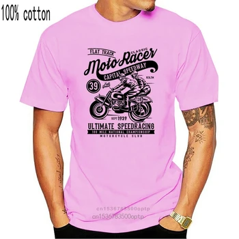 Motor Racer Klasikinis Motociklas Marškinėliai Trumpomis Rankovėmis Drabužius Laisvi, O Kaklo Pavasarį, Rudenį Pastato Spausdinimo Šeimos Rider T-Shirt