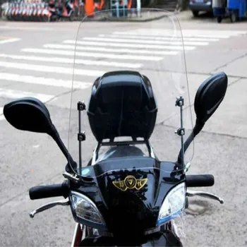 Motoroleris priekinio stiklo reflektoriai motociklo priekinio, galinio stiklo street glide prekinis, galinis stiklo pertvara nuo vėjo vėjo skydas 420*420*3MM