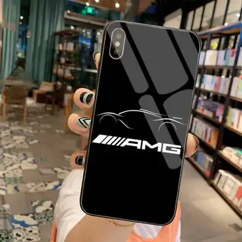 Motorsport Amgs Padangų, Automobilio Dažytos Telefono dėklas Grūdintas Stiklas iPhone 11 Pro XR XS MAX 8 X 7 6S 6 Plus SE 2020 atveju