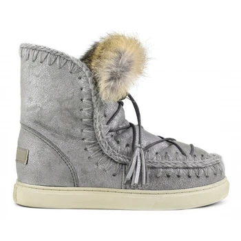 Moug žiemos batai moterims sniego batai originalus eskimų 18cm sneaker rankų darbo, avikailio platforma ponios čiurnos batai
