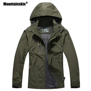 Mountainskin 2020 Nauji vyriški Laisvalaikio Liemenės Rudenį Viršutiniai drabužiai Vandeniui Švarkelis Vyrams Gobtuvu Kailis Mens Prekės ženklo Drabužių 5XL SA545